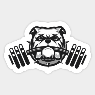 Bulldog Gym Mascot Illustration Sticker